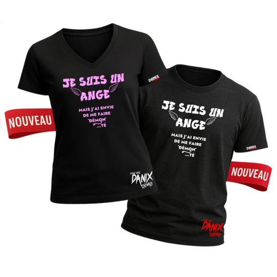 Tshirt Je suis un Ange ... Mais j'ai envie de me faire démon ... té [DANIX CENSORED]